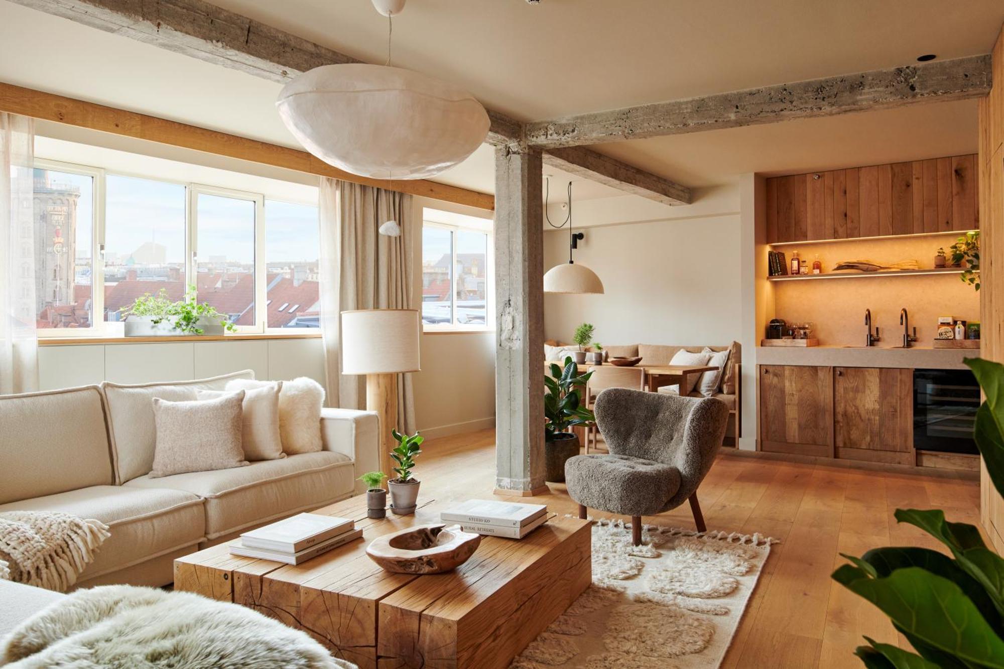 1 Hotel Copenaghen Esterno foto A living room in a modern apartment